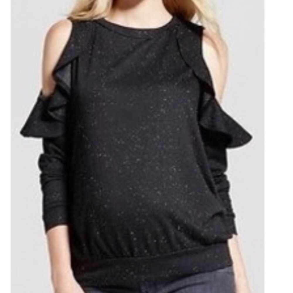 MATERNITY cold shoulder lightweight sweatshirt